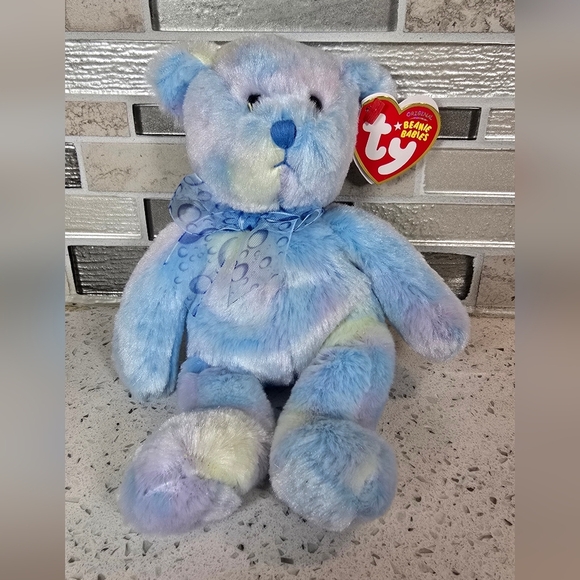 Ty - Laguna - Beanie Babies Blue Teddy Bear
